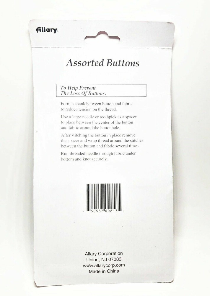 Allary Craft & Sew Assorted Buttons, 175 Ct, Style# 817
