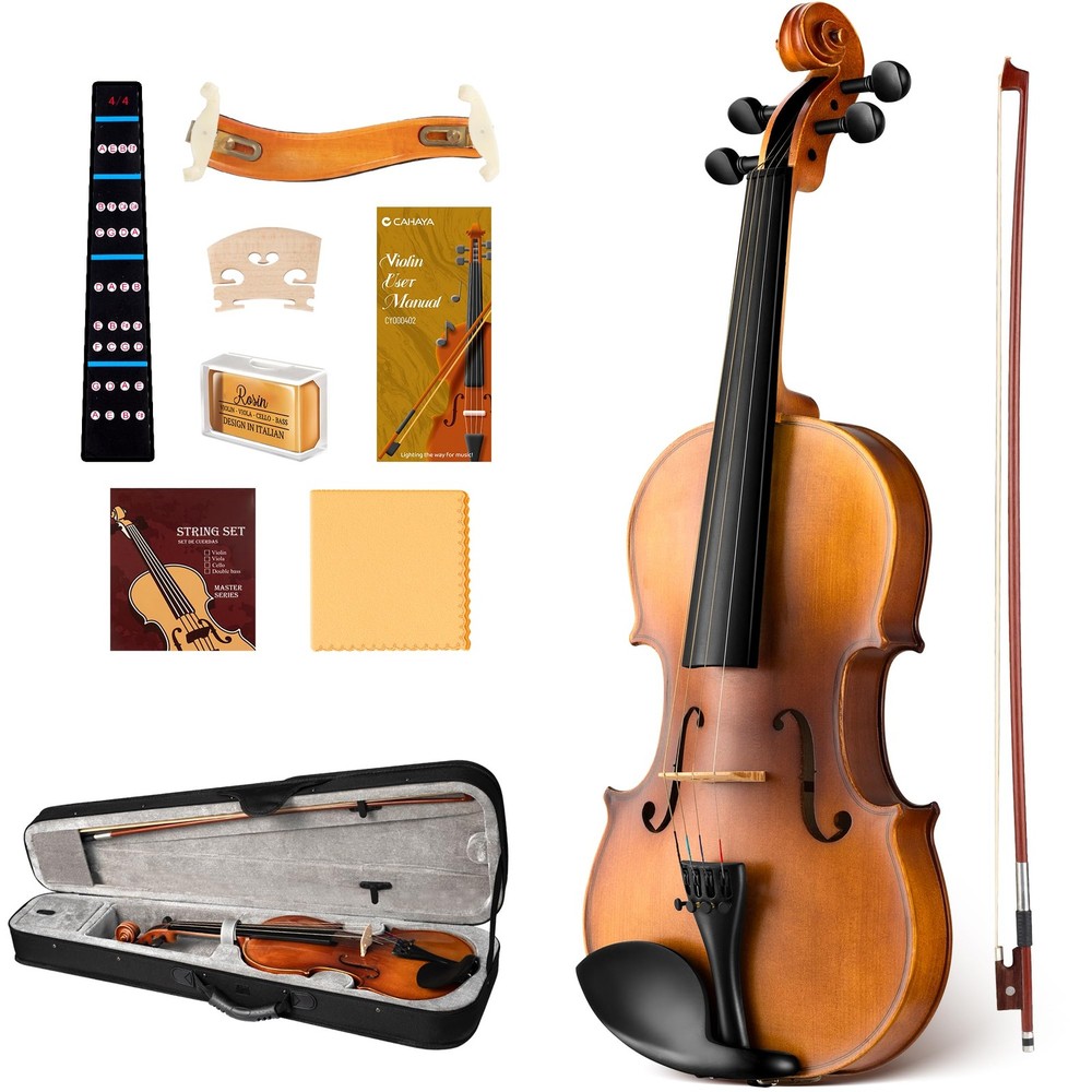 Beginner Violin 4/4 Full: Solid Wood Violin Kit for Kids Students with Hard Case