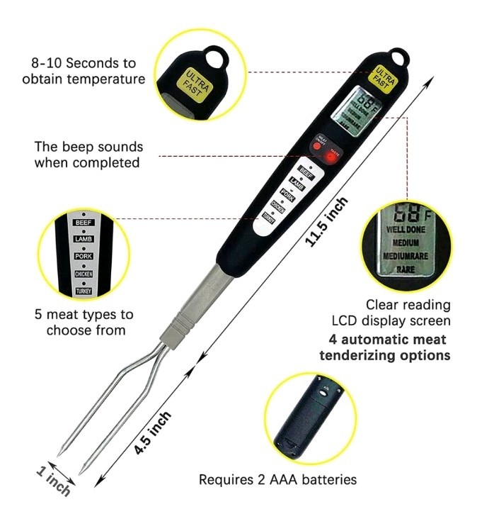 NEW!! Vivicreate Instant Read Digital Meat Thermometer