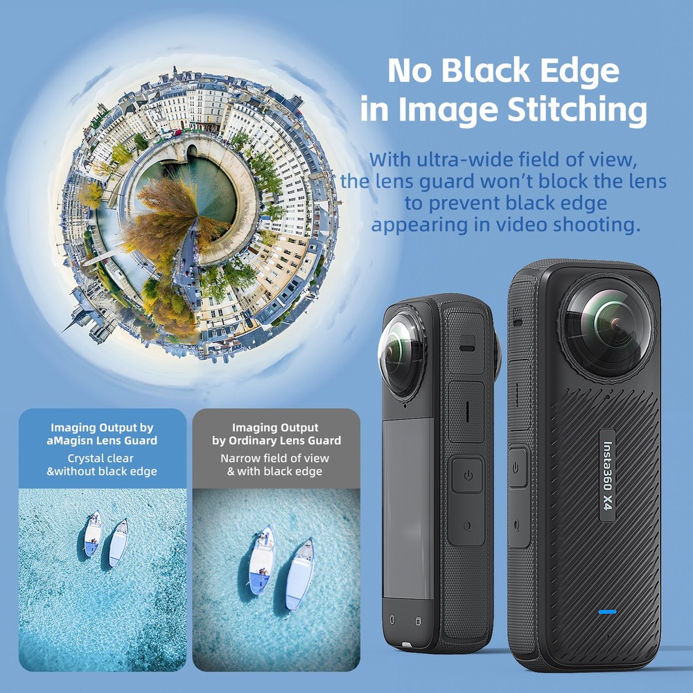 Snap-on Quick Release Mount Lens Guards Protector Cover Lens Cap for Insta360 X4