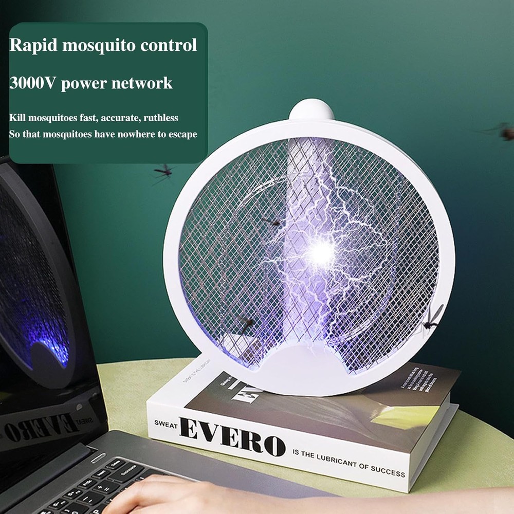 Electric Fly Swatter,Bug Zapper Racket Indoor with USB Rechargeable for Mosquito