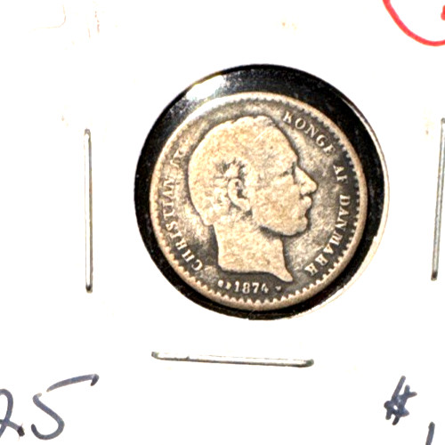 Denmark 1874 25 ore KM 796.1 Fine