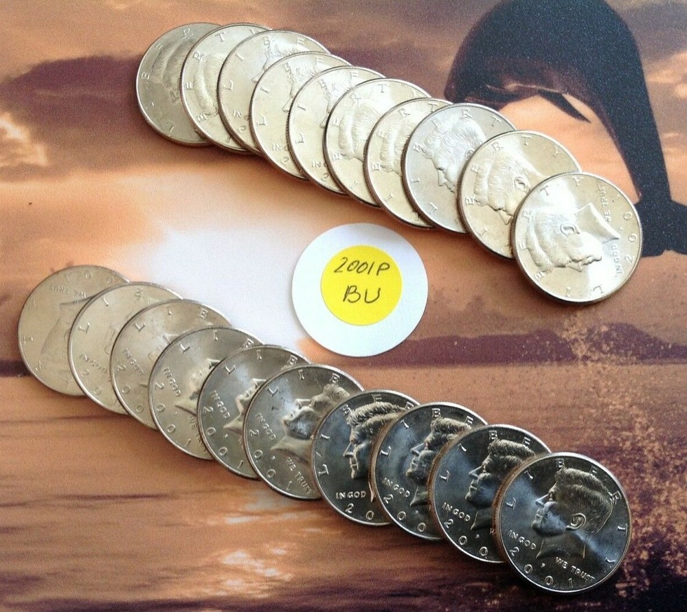 2001 P Kennedy Half Dollar Roll BU UNC - 20 Coins Uncirculated