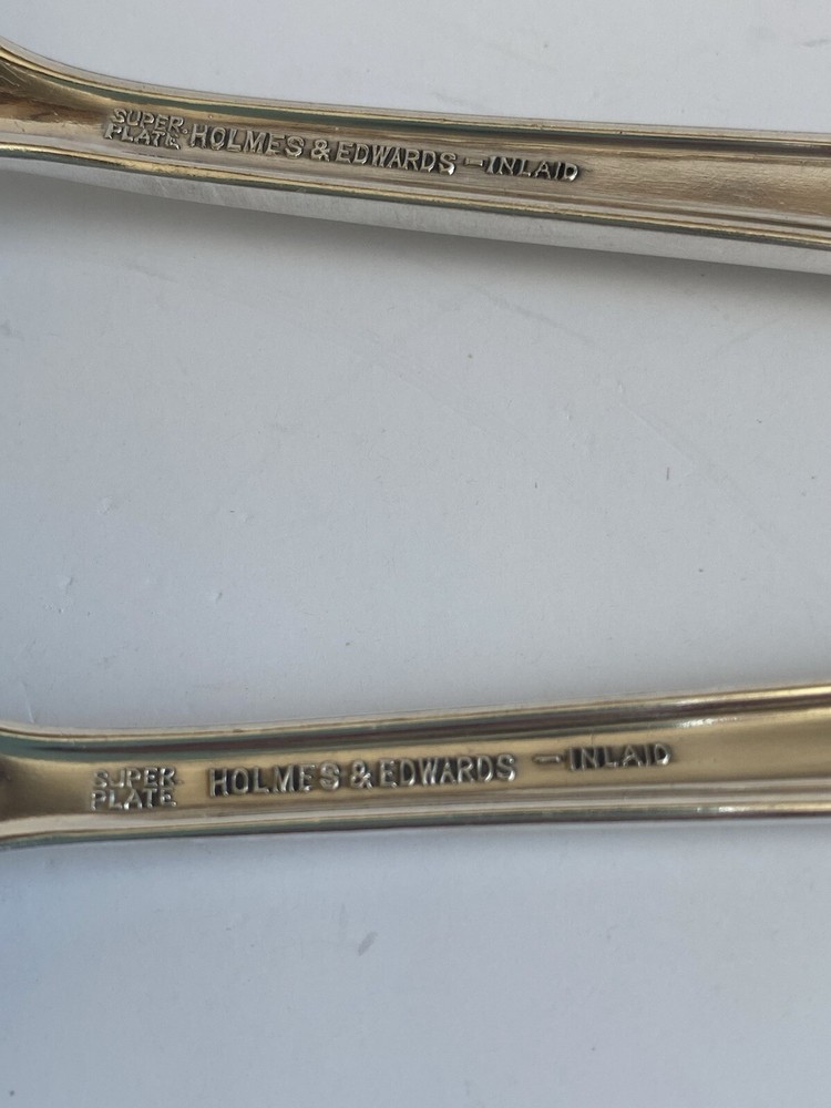 Antique Holmes & Edwards Art Deco Century Silverplate Set of 6 Soup Spoons 7”L