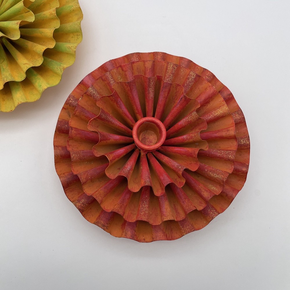 Zinnia Colorful Metal Candlestick Holders