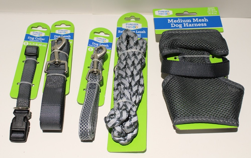 Forever Pals Dog Harness Mesh Reflective Leashes Basic Nylon Leash Collar 5pc