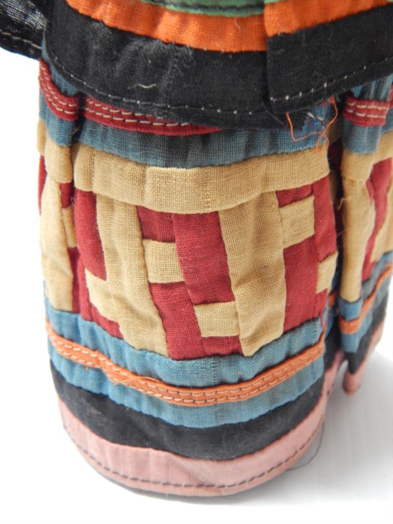 ANTIQUE SEMINOLE / MICCOSUKEE INDIAN DOLL FLORIDA PALMETTO BASE OLD QUILTING