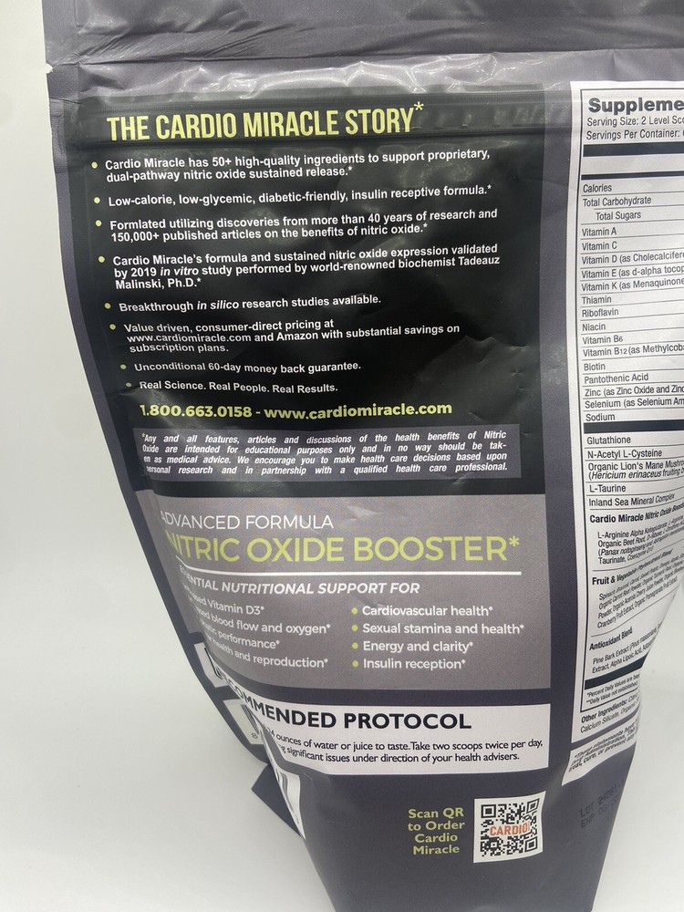Cardio Miracle The Complete Nitric Oxide Solution - 60 SERVINGS 02/2026