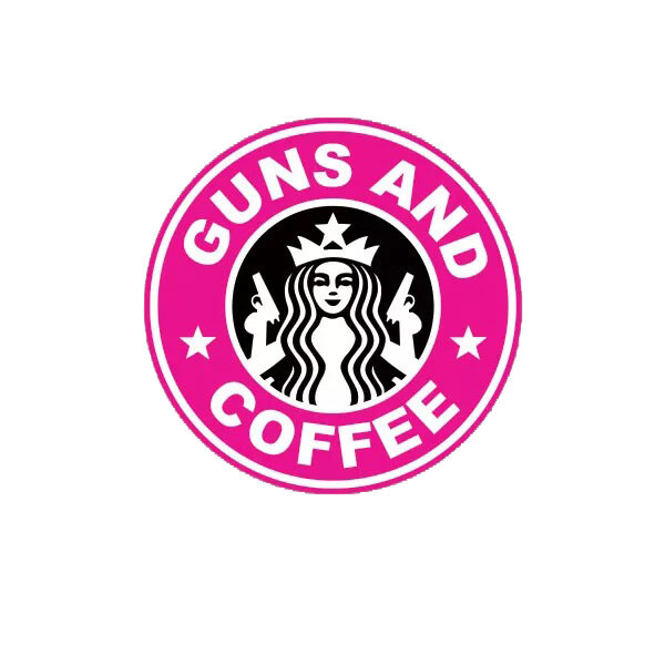 Pink Guns and Coffee Sticker Decal