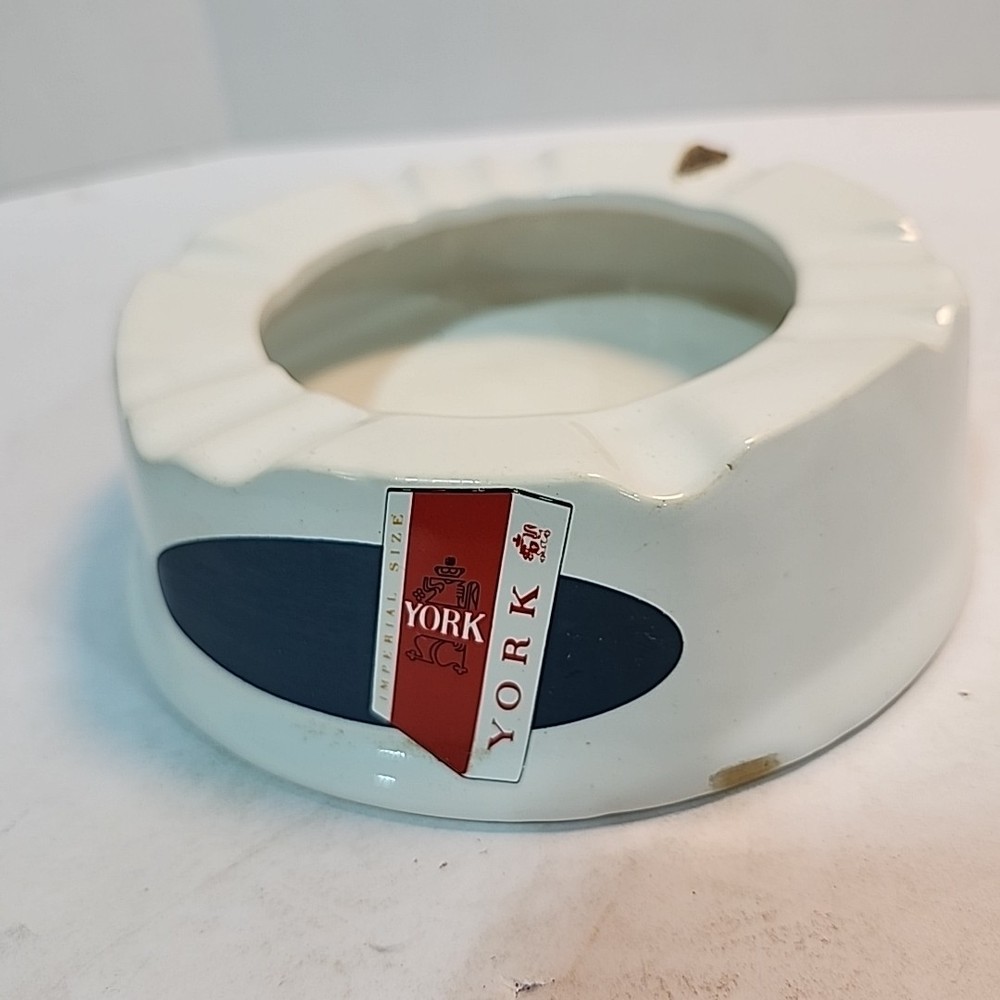 York Cigarettes Ashtray Ceramic Vintage