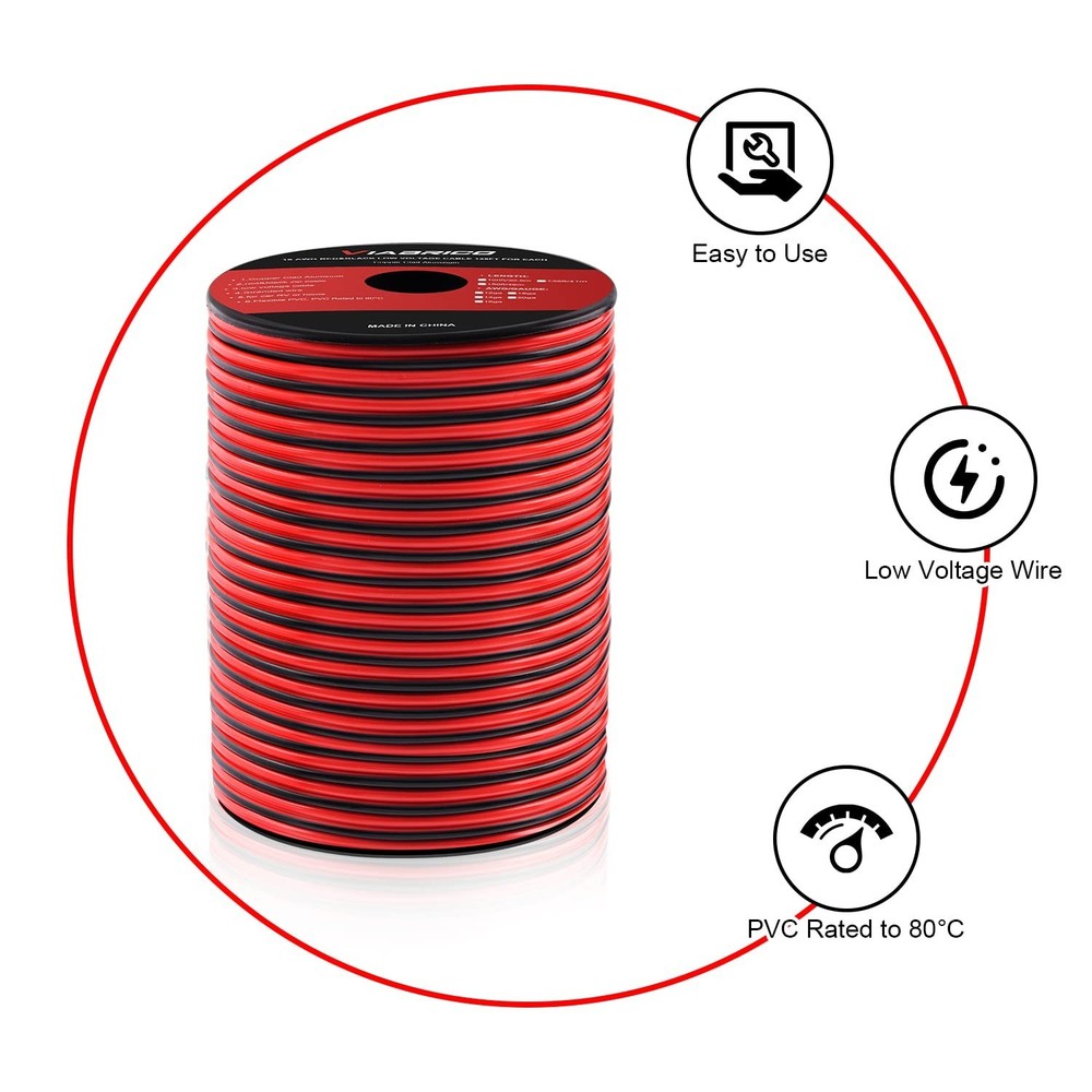 Versatile 18AWG 100FT Dual Conductor Wire - Perfect for Electrifying Projects