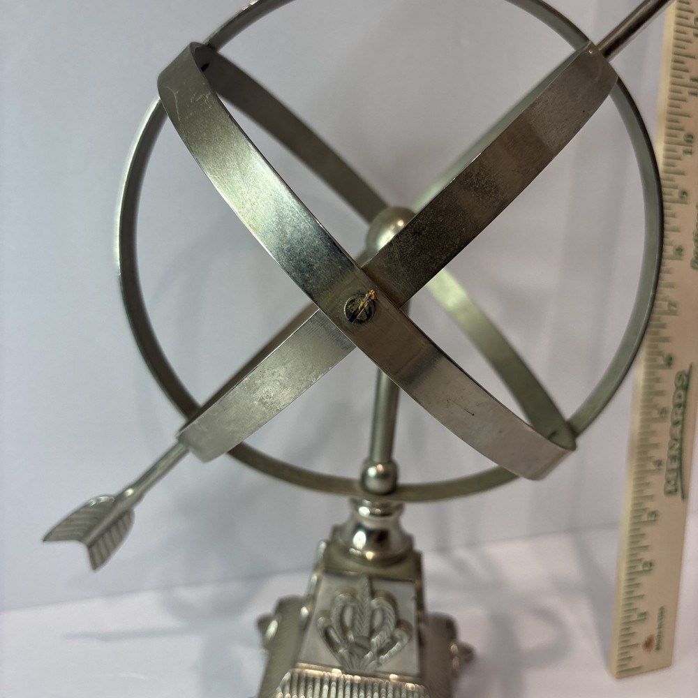 Silver Decorative Metal Armillary Sphere Globe