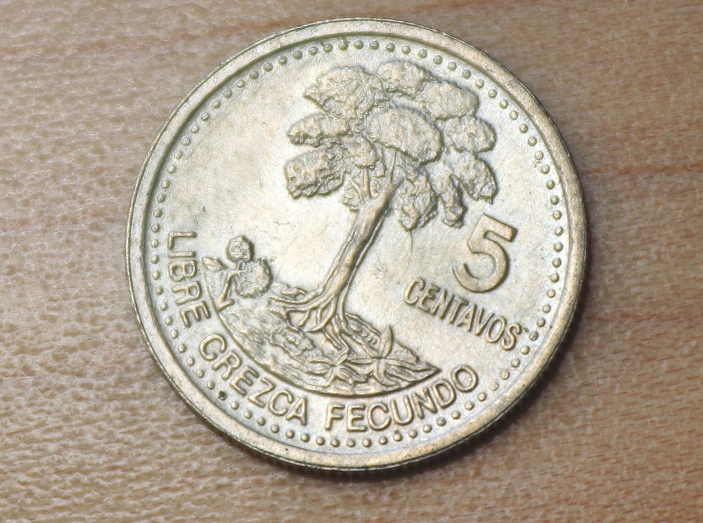 2000 Guatemala 5 Centavos Kapok Tree