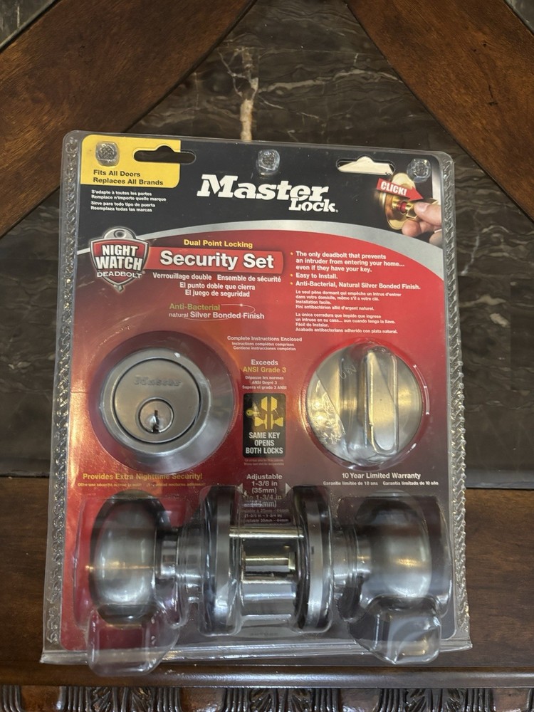 Master Lock Security Set Deadbolt 2 Pack Keyed Alike nickel silver New