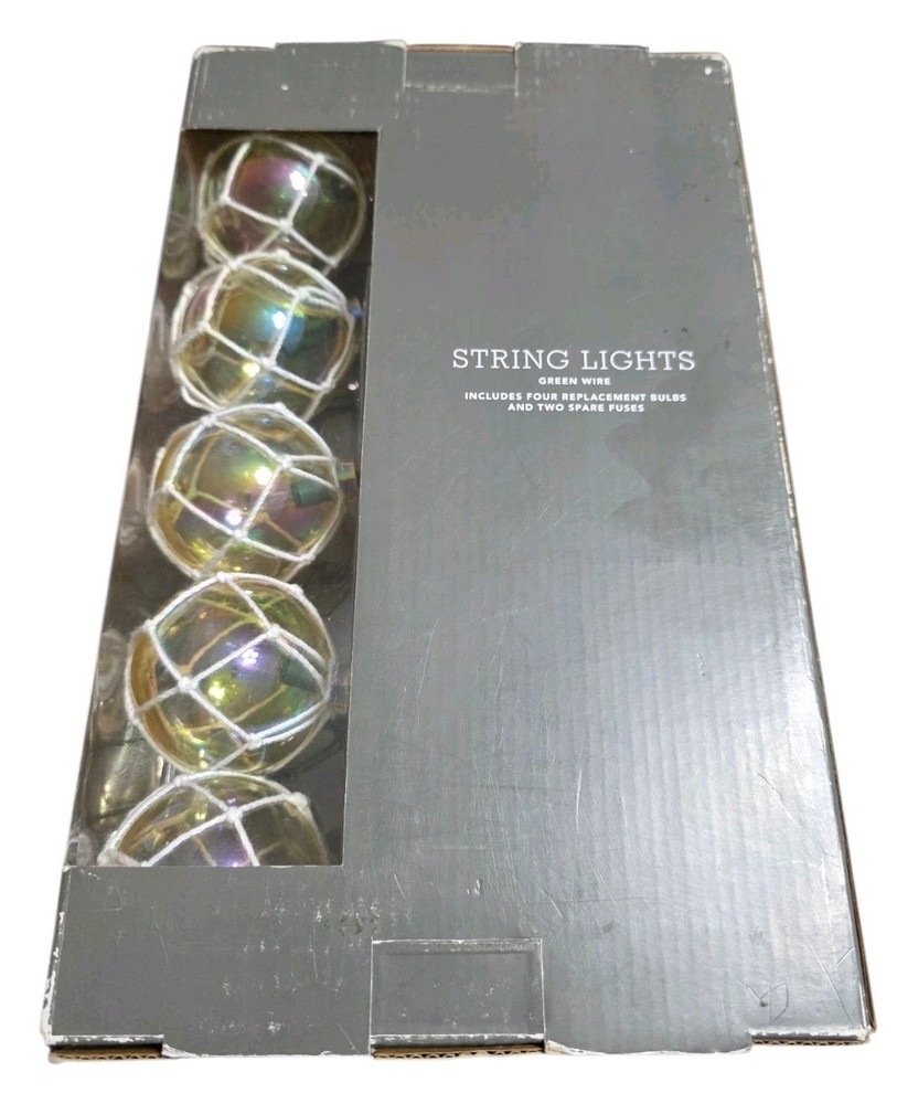 Threshold String Lights 10ct Weather Resistant Outdoor Macrame Globe Prism Color