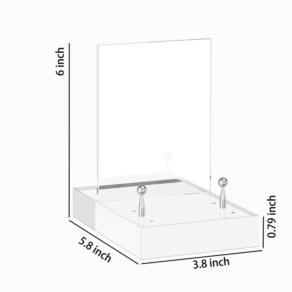Acrylic Easel Display Stand with Adjustable Silver-Toned Hardware for Picture...