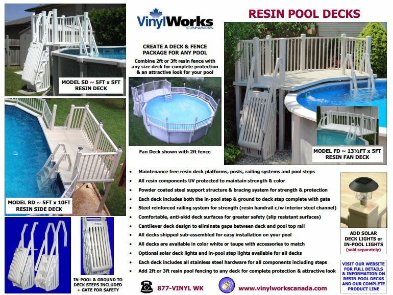 VinlyWorks SD-T 5' x 5' Resin Above Ground Swimming Pool Deck Kit - Taupe Color