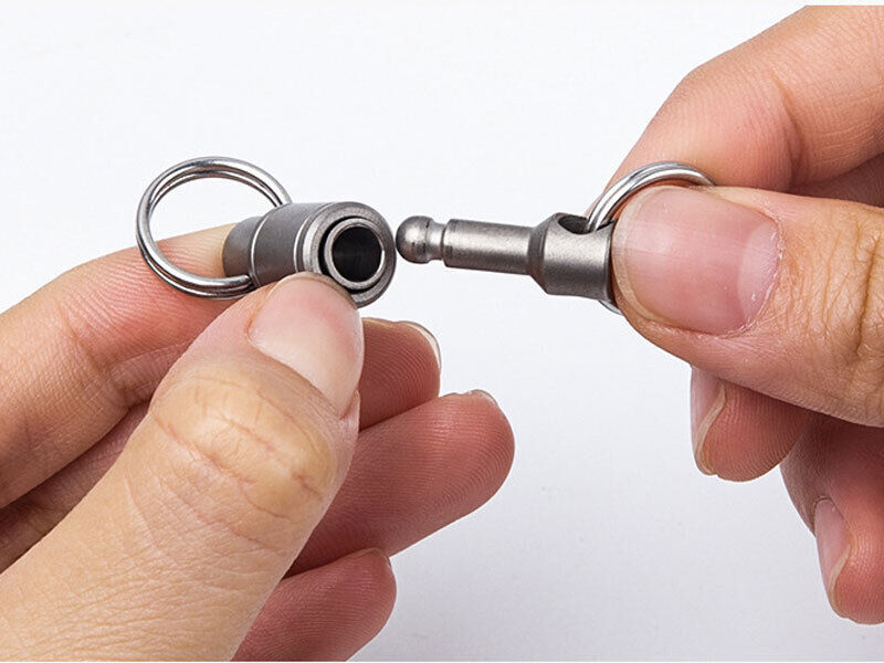1PC TC4 Titanium Insert Buckle Gimbal Ring Portable Double Keychain Pendant EDC