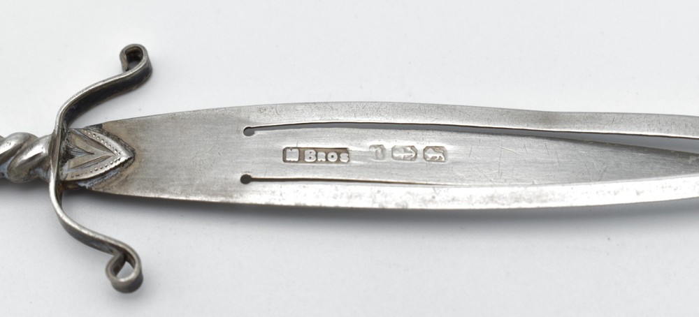 Antique Solid Silver Sword Form Bookmark George V 1912 Novelty