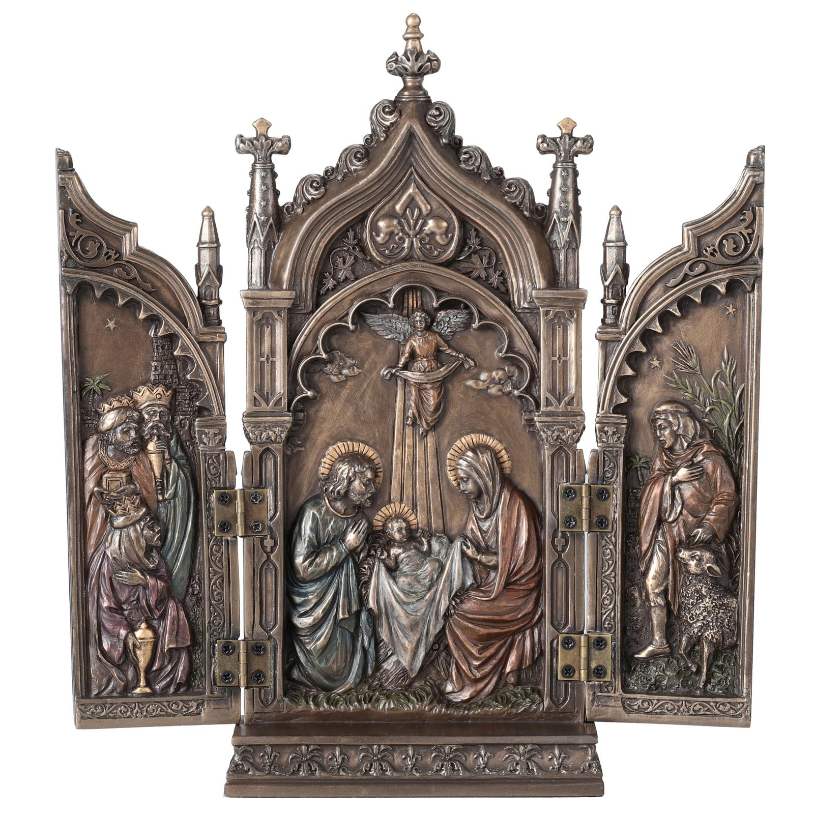 Nativity In Cathedral Triptych Statue Sculpture,Sculptures & Figurines