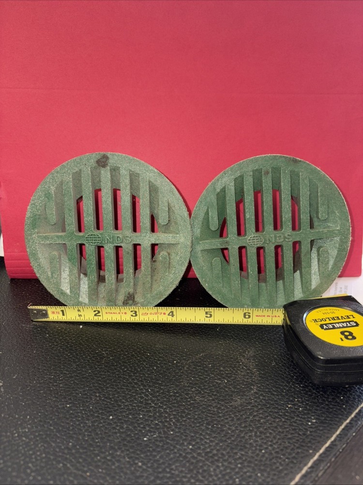 2 PACK NDS 3 in. Green Round Polyethylene Drain Grate