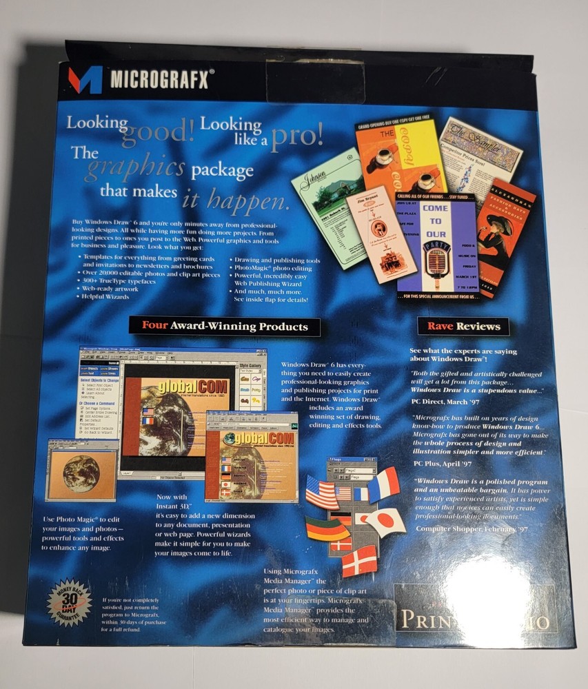 Micrografx Draw 6 Print Photo Web Studio Premier PC CD digital image editor tool