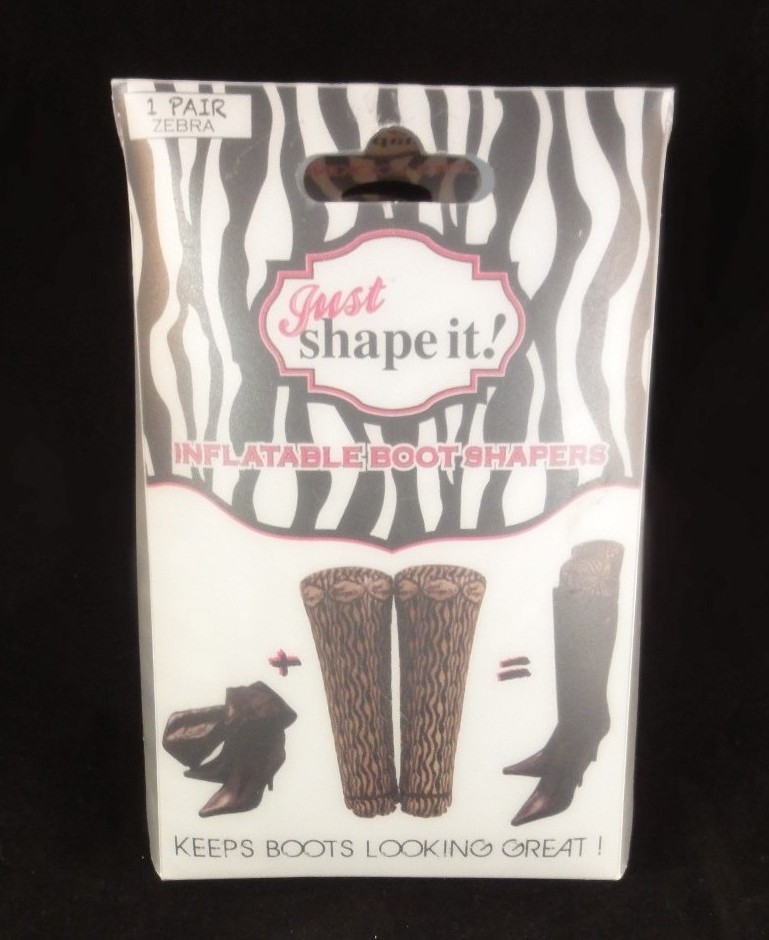 Just Shape it!  Inflatable Boot Shapers 1 Pair / Zebra