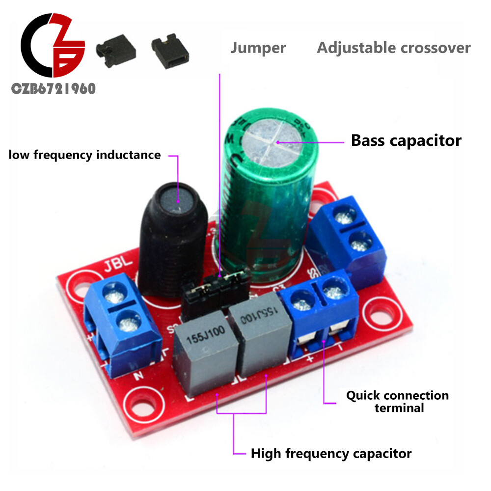 Two Way Crossover HIFI Speaker High & Low Frequency Audio Speaker Divider Module