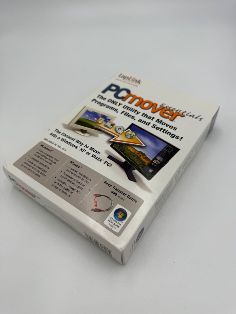 Laplink PC Mover Essentials (CD, Transfer Cable, Quick Start Guide) PCmover NEW