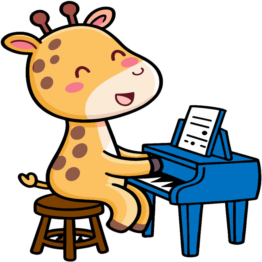 30 Custom Piano Giraffe Personalized Address Labels