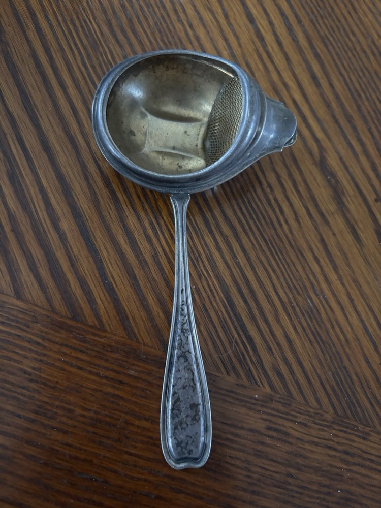 Page & Baker Antique Tea Strainer, Silverplate