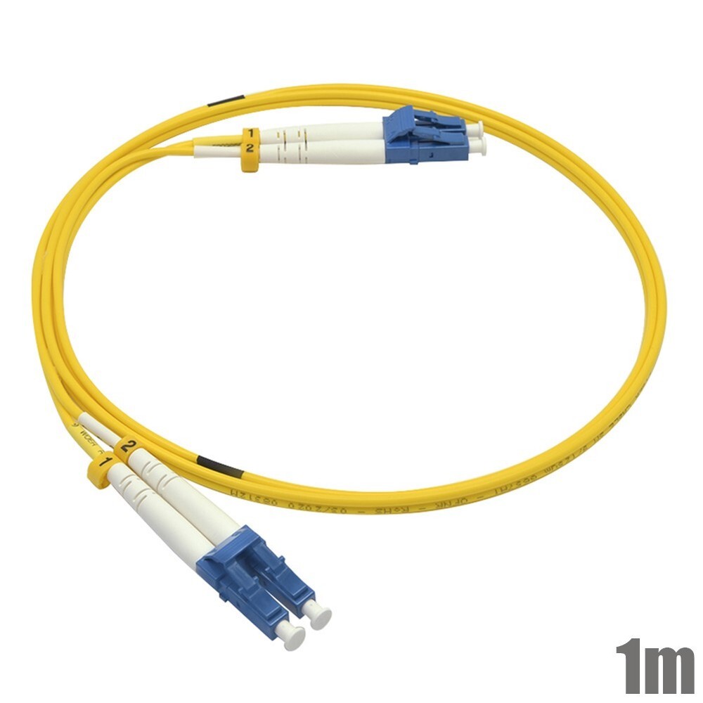 1M LC-LC Duplex Singlemode 9/125 Fiber Optic Cable Patch Network Cord