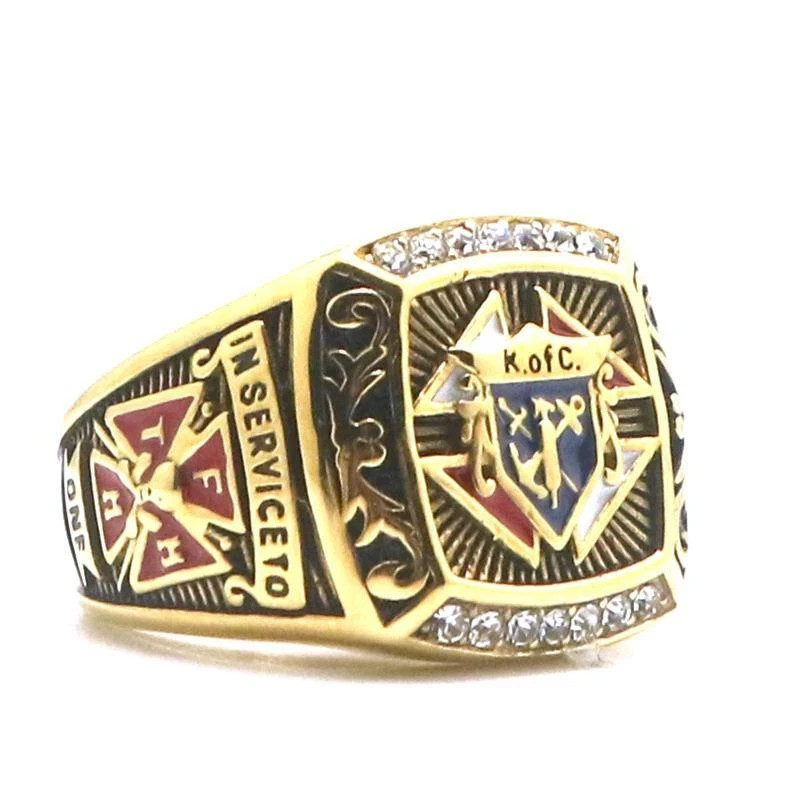 Unisex 316L Stainless Steel Knights Of Columbus Cross Ring Catholic Christianity