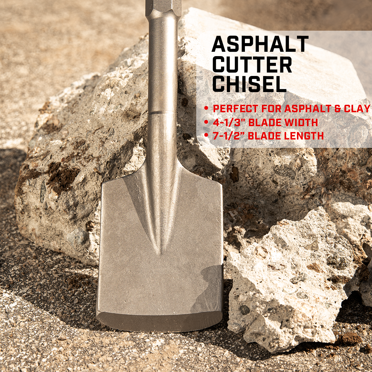 XtremepowerUS 1-1/8 Hex Asphalt Scoop Chisel Bit for Jack Hammer