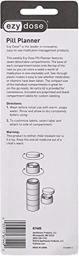 Ezy Dose 7 Day Rainbow Pill Organizer Stackable Weekly Medication Planner