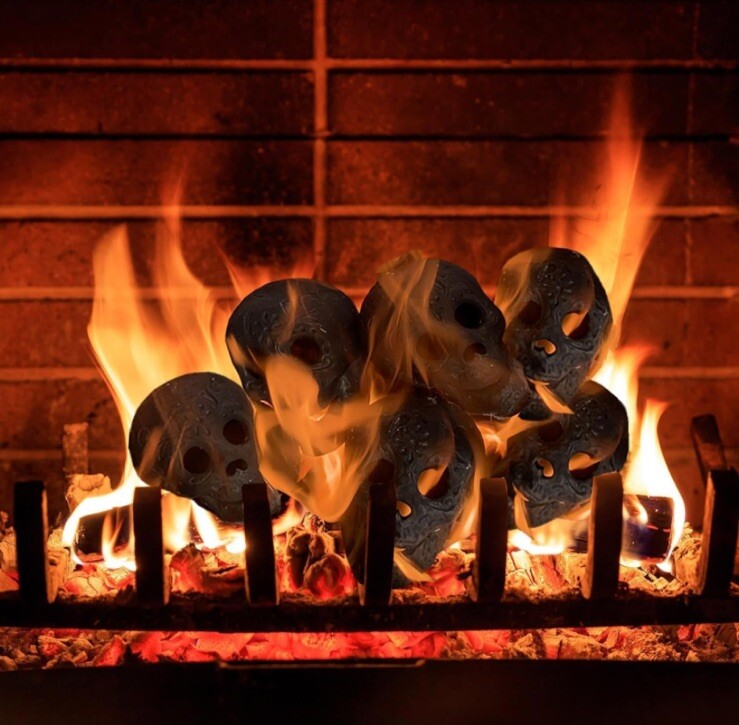 Fire Pit Skulls,Reusable Ceramic Skull, 1 Large 2 Small Skulls