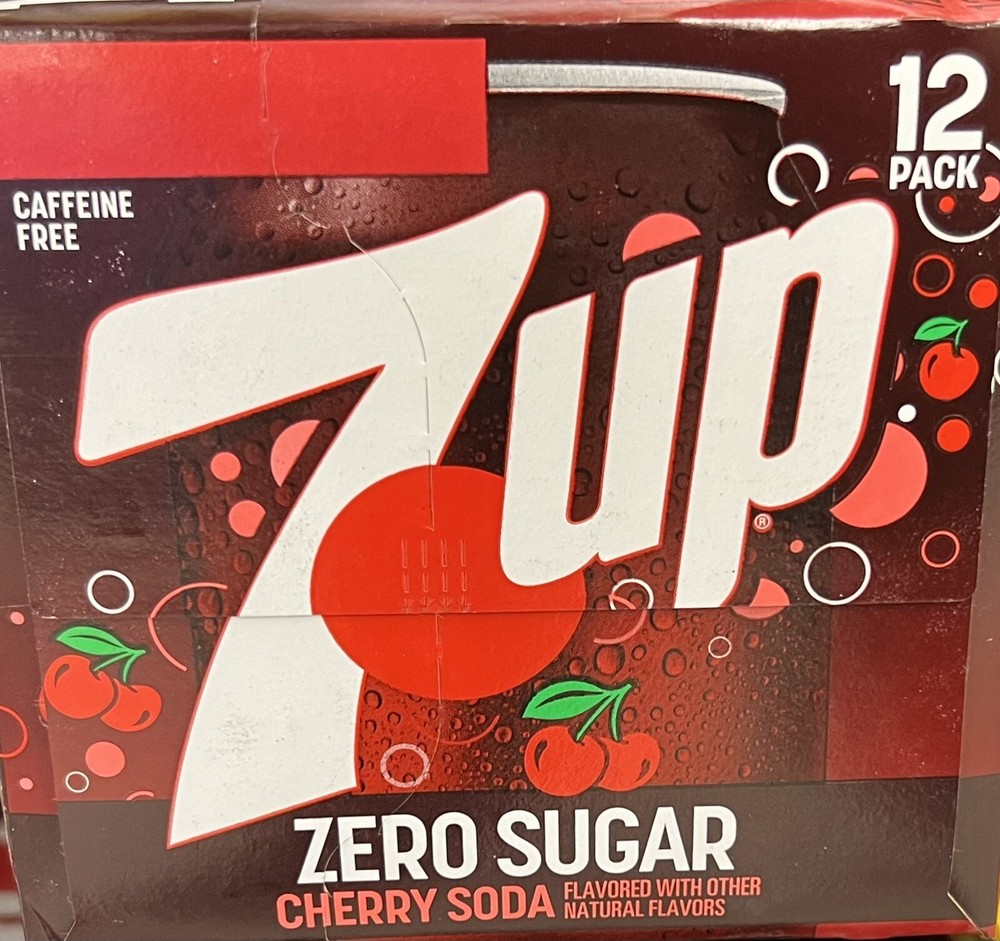 7 Up Zero Sugar Cherry Flavored Soda 12 pack