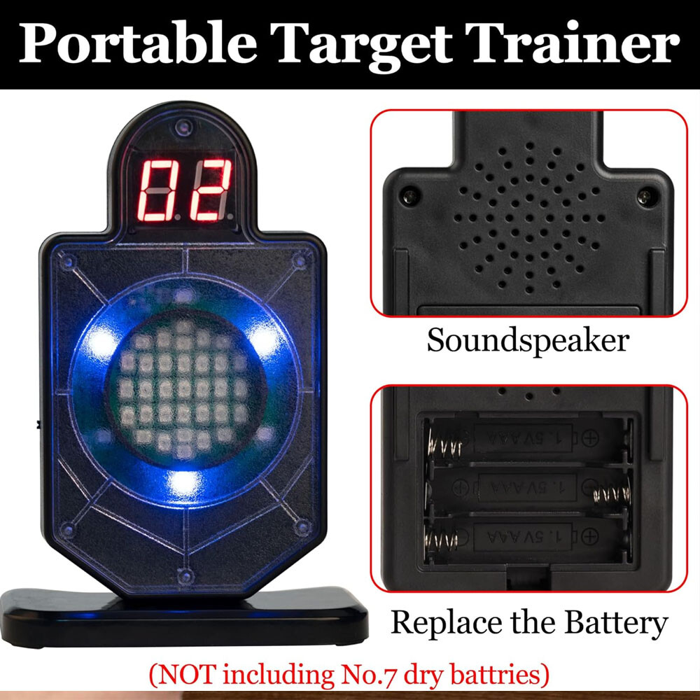 Portable Laser Trainer Target for Reactive Laser Shooting and Dry Fire Practice