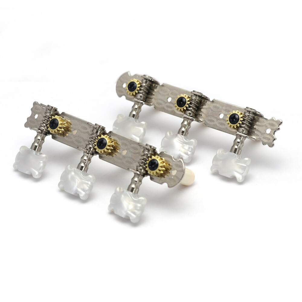 Classical Guitar Machine Heads String Tuning Pegs Tuners Tuning Key 3L 3R Chrome