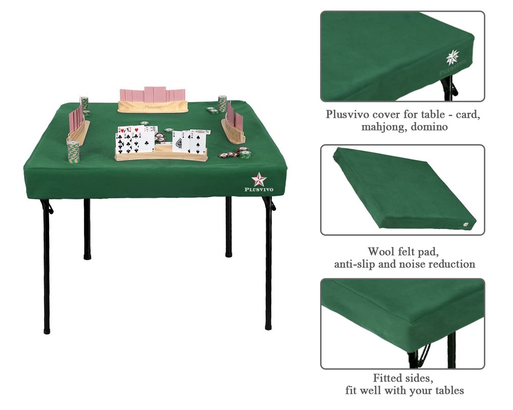 Game Table Cover, Card Table Covers Fitted Square Felt Table Cover for Games ...