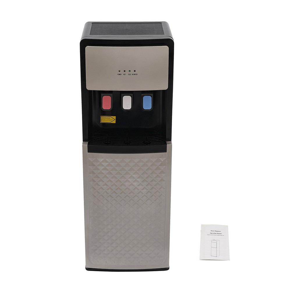 Grey 3 Temperature Bottom Loading Hot/Cold Water Dispenser With Safety Lock