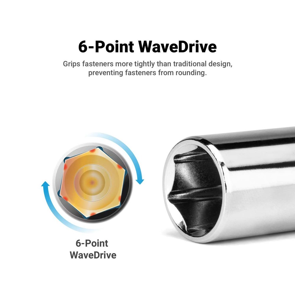 22 mm Deep Socket, 3/8-Inch Drive, 6-point, Metric
