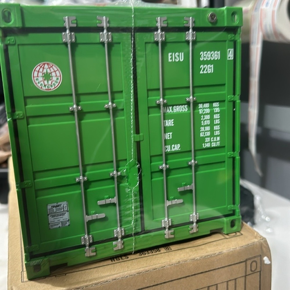 Shipping Container Model Lighting Luminous Toy Figurines Display Box