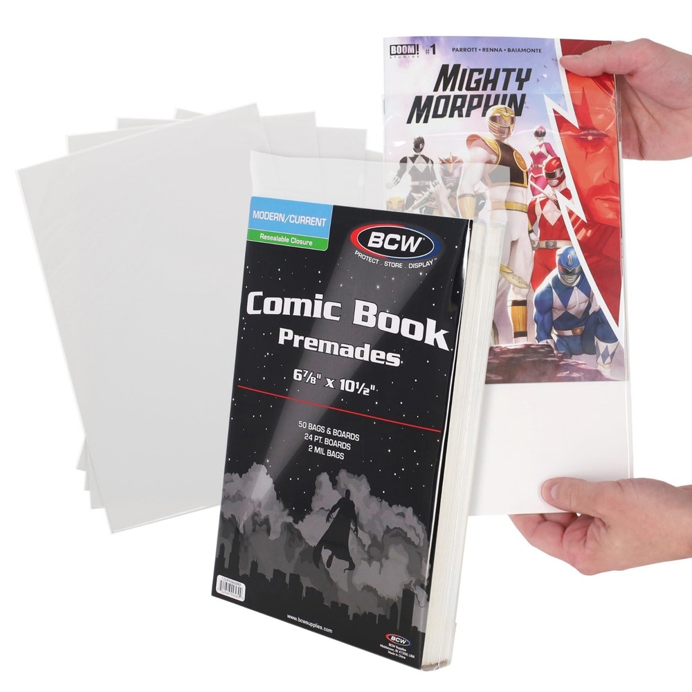 Resealable Comic Bags & Boards - Modern Sleeves for Comics (50 Pack)