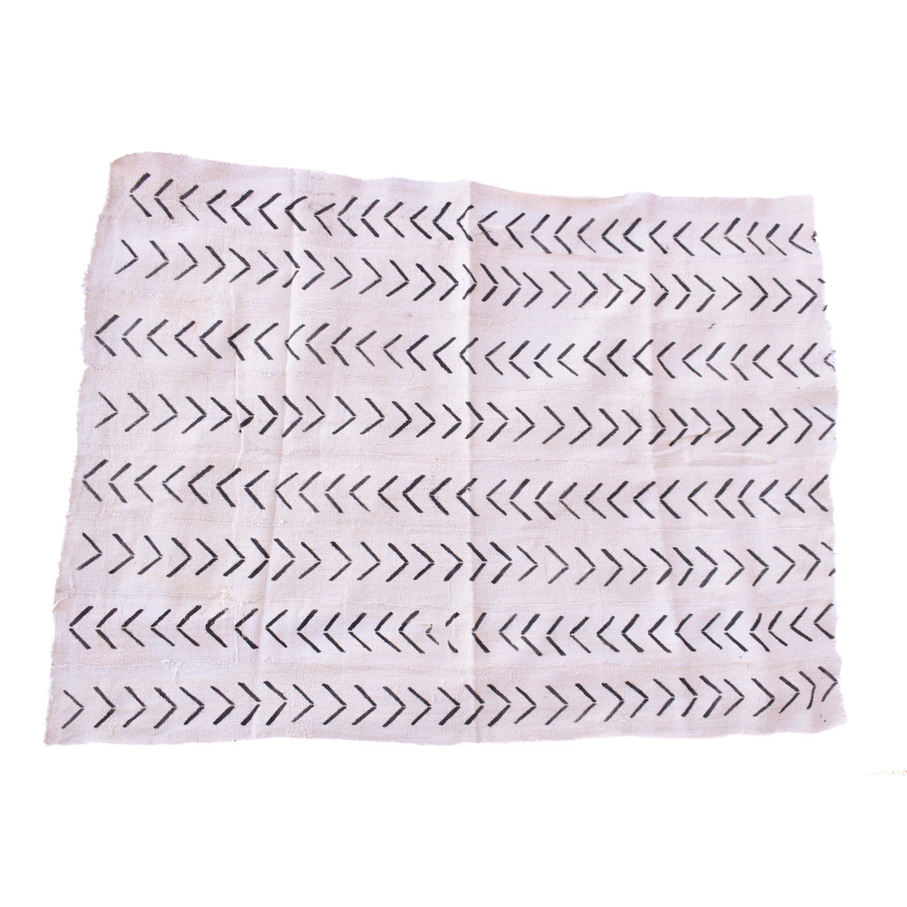 White Mudcloth Textile Mali 59x43 Inch
