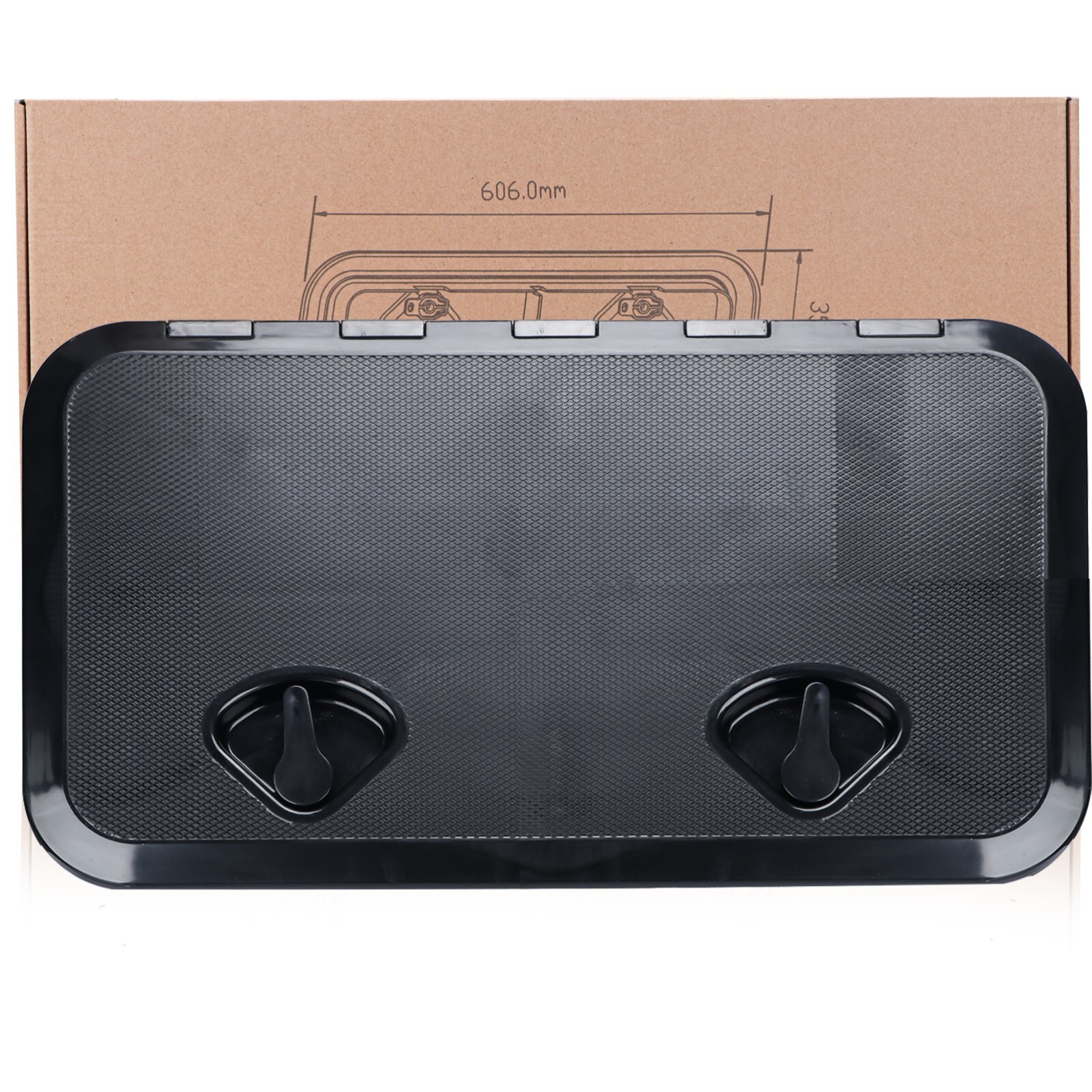 2X Black Marine Boat Deck Hatch Cover Boat Access Hatch & Lid, 24"x14"