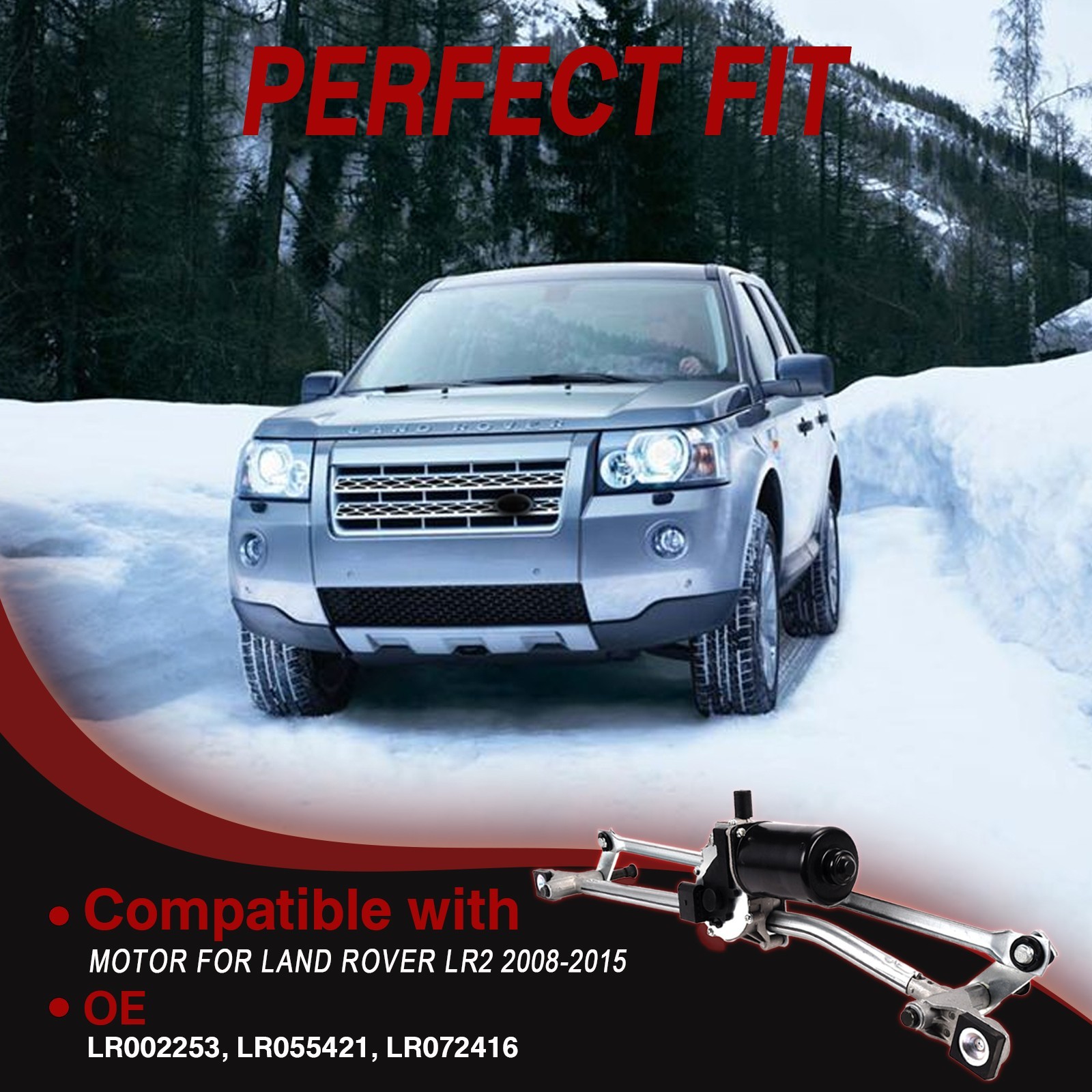 Front Windshield Wiper Linkage with Motor For Land Rover LR2 2008-2015 LR002253