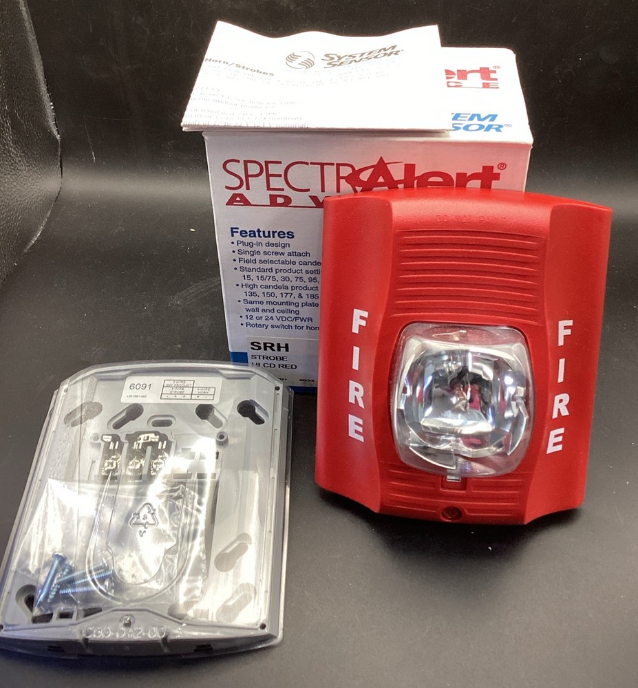 New In Box System Sensor SRH Strobe HI CD Red Fire Alarm