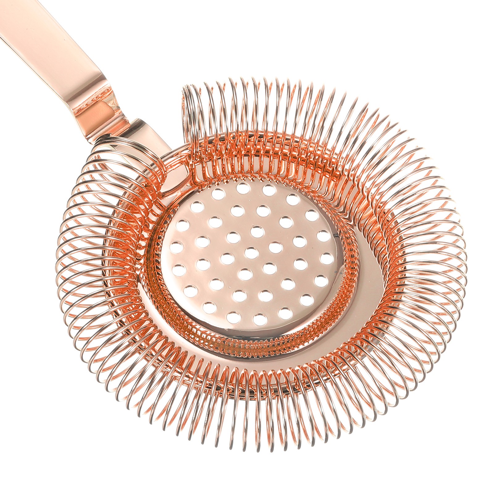 Cocktail Strainer, 1pcs Stainless Steel Bar Strainer for Drink(Rose Gold, 210mm)
