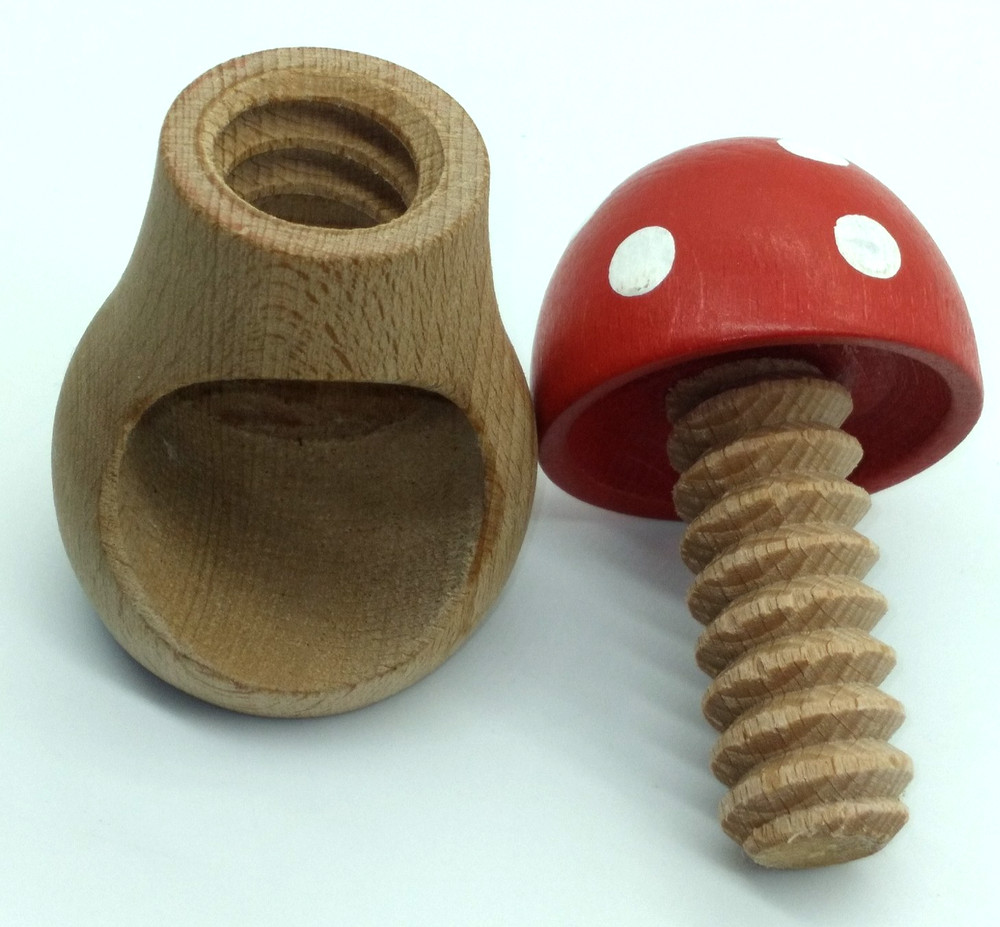 Slovenia Carved Beechnut 4" Nutcracker Mushroom